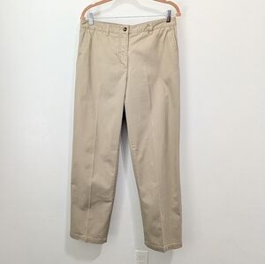 Eddie Bauer Khaki Women's Tan Brown Flat Pants Signature Twill Size 10